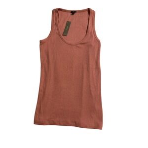 JCrew Ribbed Tank Top Women Med Rose Pink Scoop Neck Sleeveless Basic Layering‎